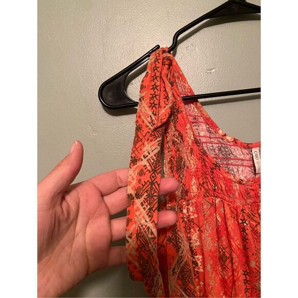 Cato Pink Brown Print Sleeveless Blouse With Strap Detail Size Large - Picture 5 of 6